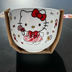 Hello kitty Christmas bowl with chopsticks